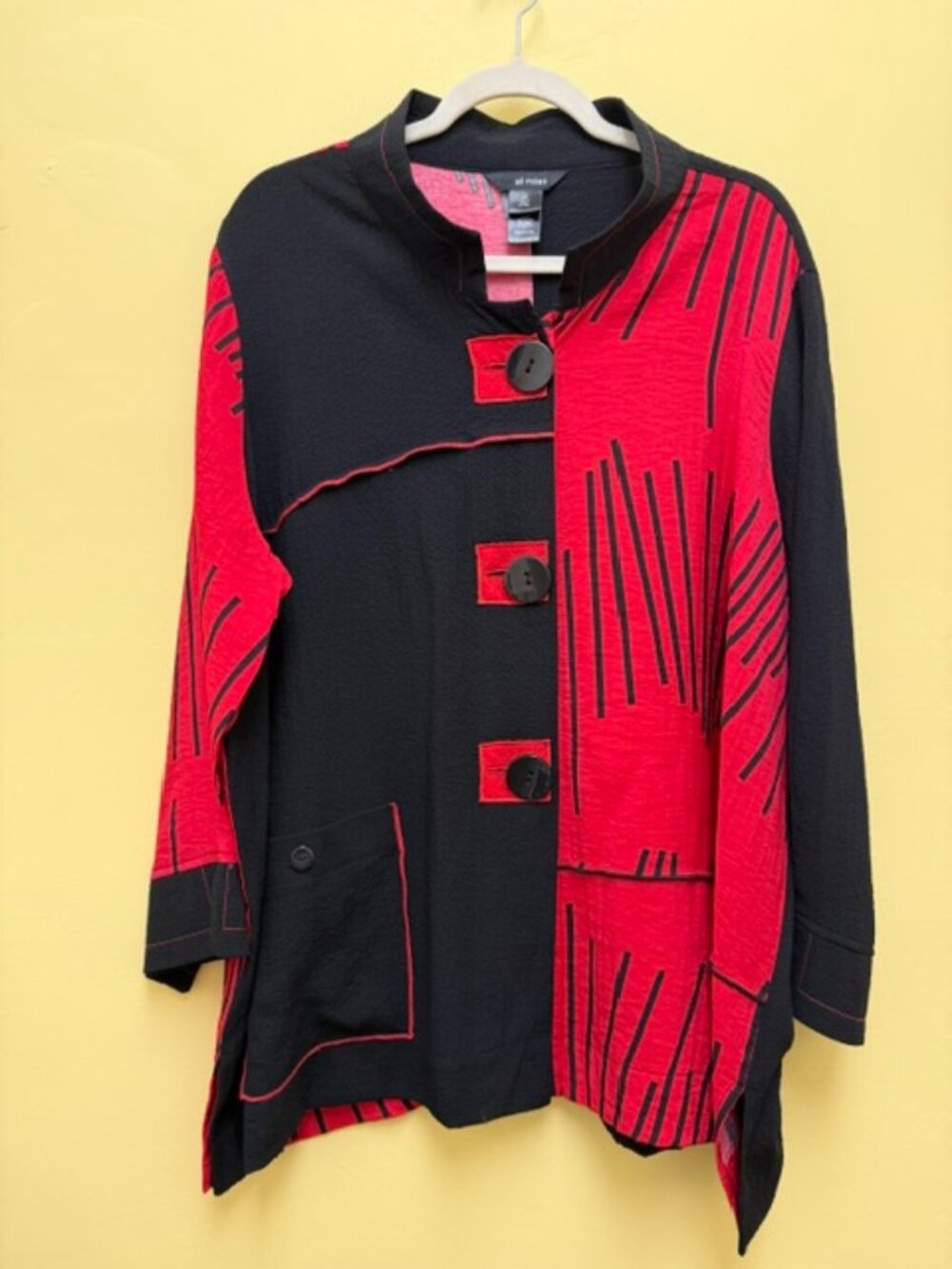 Ali Miles Abstract Red and Black 2XL Women’s Tunic